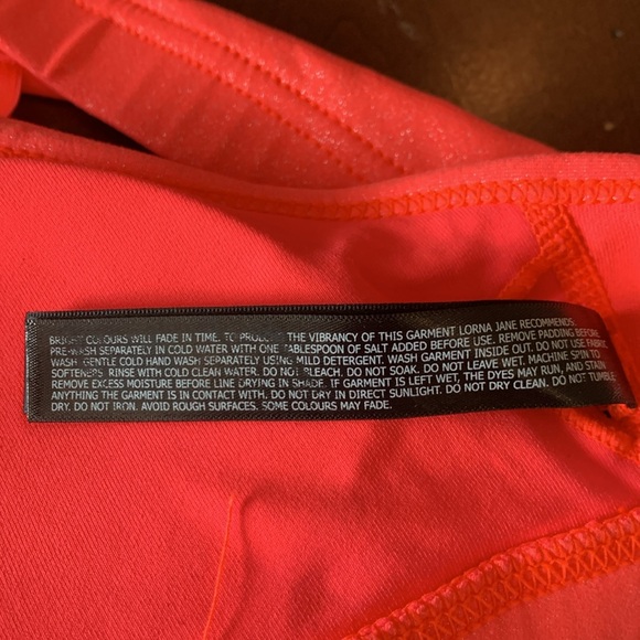 Lorna Jane Bright Orange Shimmer Sports Bra - Picture 7 of 7